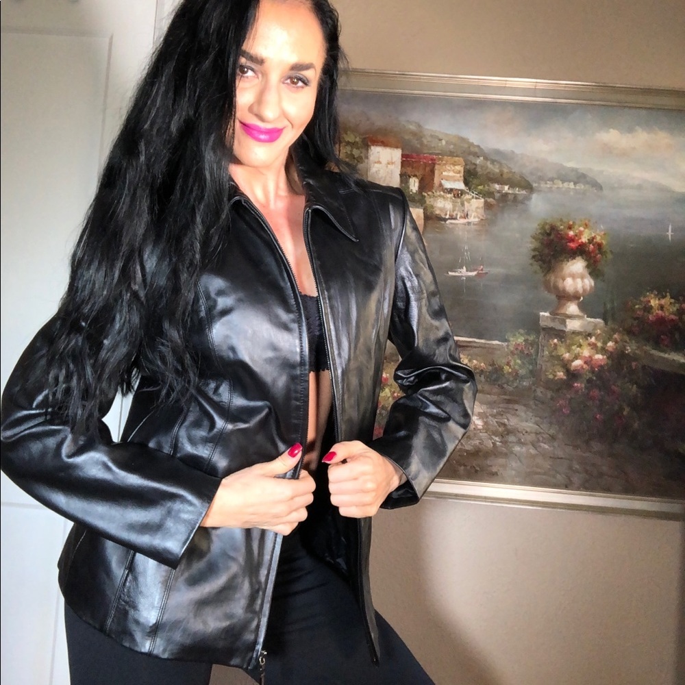 Colebrook black leather jacket